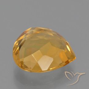 Citrino Arancio Scuro-Oro naturale da 4.19 ct, Forma a pera, VVS-VS
