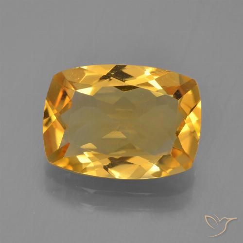 3.04ct Naturale Arancio Scuro-Oro Citrino, Cuscino, VVS-VS