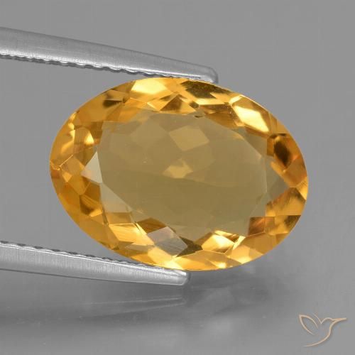 3.77ct Naturale Arancio medio-chiaro-oroG Citrino, Ovale, VVS-VS