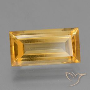 Citrino Dorato medio-scuro naturale da 4.25 ct, Taglio a baguette, VS