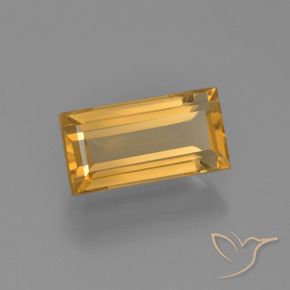 Citrino Dorato medio-scuro naturale da 3.28 ct, Taglio a baguette, VVS-VS