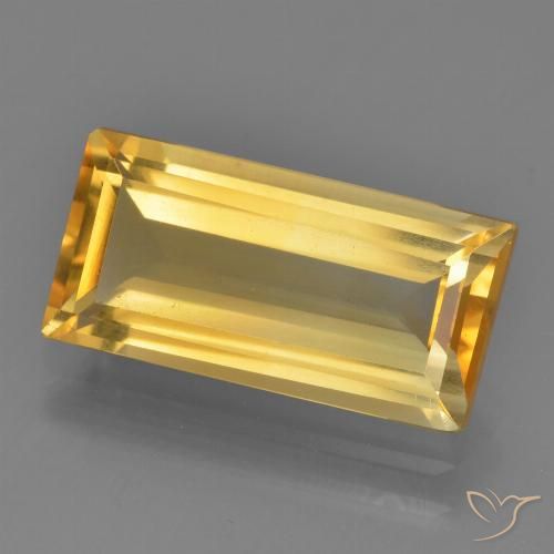 3.80ct Naturale Dorato medio Citrino, Taglio a baguette, VS