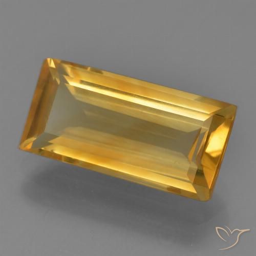 3.83ct Naturale Arancio Dorato Profondo Citrino, Taglio a baguette, VVS-VS