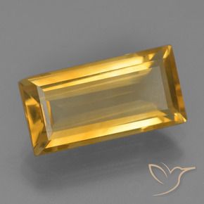 Citrino Arancio Dorato Profondo naturale da 3.83 ct, Taglio a baguette, VVS-VS