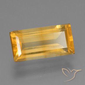 Citrino Arancio medio-chiaro-oroG naturale da 2.50 ct, Taglio a baguette, VS