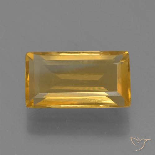 1.60ct Naturale Dorato medio-scuro Citrino, Taglio a baguette, VVS-VS