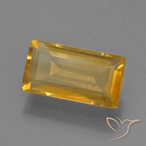 Citrino Dorato medio-scuro naturale da 1.60 ct, Taglio a baguette, VVS-VS
