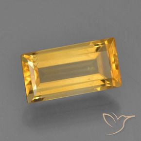 Citrino Dorato medio-scuro naturale da 1.62 ct, Taglio a baguette, VS