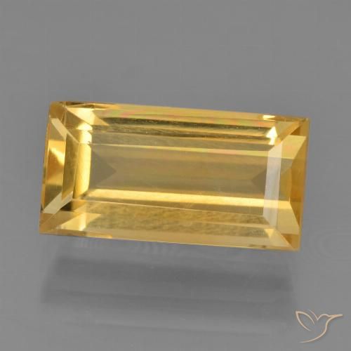 3.39ct Naturale Oro brillante Citrino, Taglio a baguette, VS