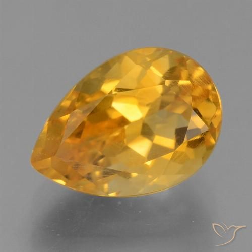2.76ct Naturale Arancio Scuro-Oro Citrino, Forma a pera, VS