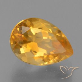 Citrino Arancio Scuro-Oro naturale da 2.76 ct, Forma a pera, VS