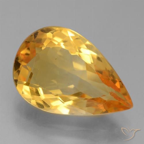 3.93ct Naturale Arancio Scuro-Oro Citrino, Forma a pera, VVS-VS