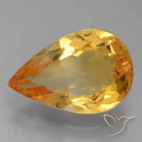 Citrino Arancio Scuro-Oro naturale da 3.93 ct, Forma a pera, VVS-VS