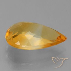 Citrino Arancio Scuro-Oro naturale da 3.93 ct, Forma a pera, VVS-VS