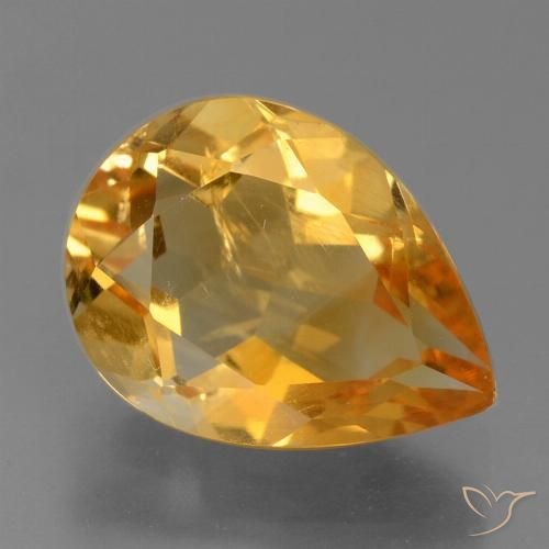 2.58ct Naturale Arancio Scuro-Oro Citrino, Forma a pera, VS-SI