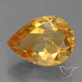 Citrino Arancio Scuro-Oro naturale da 2.58 ct, Forma a pera, VS-SI