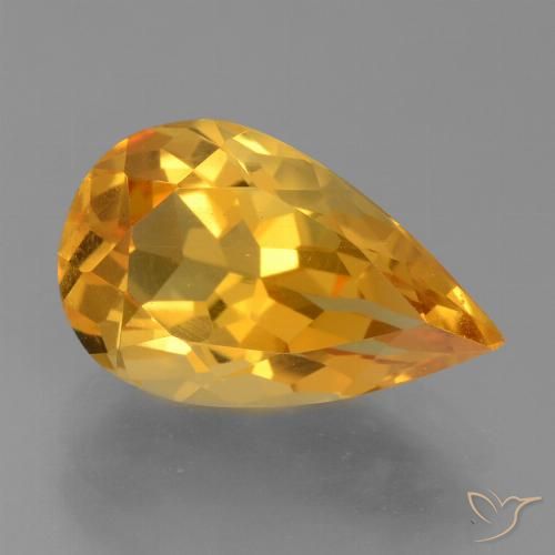 3.21ct Naturale Arancio intenso-OroG Citrino, Forma a pera, VVS-VS