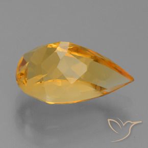 Citrino Arancio intenso-OroG naturale da 3.21 ct, Forma a pera, VVS-VS