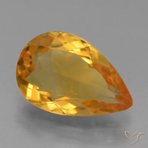 2.95ct Naturale Arancio Scuro-Oro Citrino, Forma a pera, VVS-VS