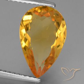 Citrino Arancio Scuro-Oro naturale da 2.95 ct, Forma a pera, VVS-VS