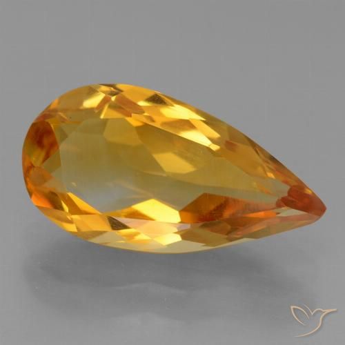 2.62ct Naturale Arancio Scuro-Oro Citrino, Forma a pera, VVS-VS, Photo A