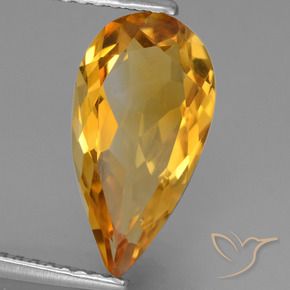 Citrino Arancio Scuro-Oro naturale da 2.62 ct, Forma a pera, VVS-VS