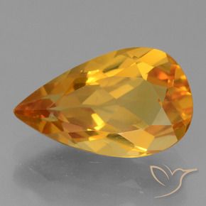Citrino Arancio intenso-OroG naturale da 2.22 ct, Forma a pera, VS