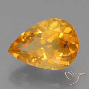 Citrino Arancione scuro naturale da 3.74 ct, Forma a pera, VVS-VS