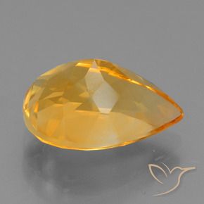 Citrino Arancione scuro naturale da 3.74 ct, Forma a pera, VVS-VS
