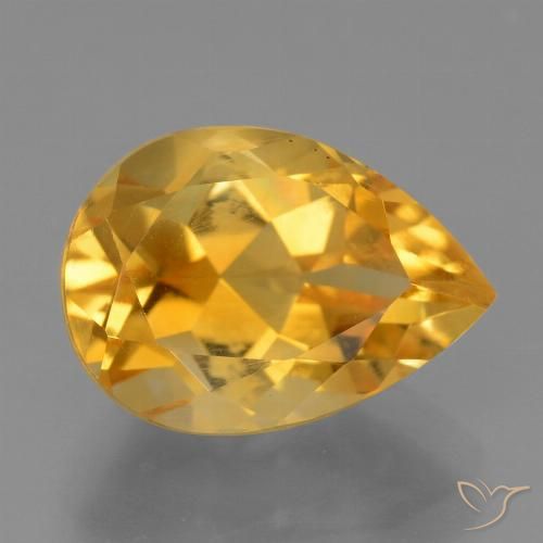 Citrino Arancio Scuro-Oro naturale da 4.01 ct, Forma a pera, VS