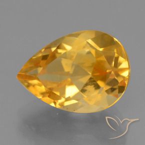 Citrino Arancio Scuro-Oro naturale da 4.01 ct, Forma a pera, VS