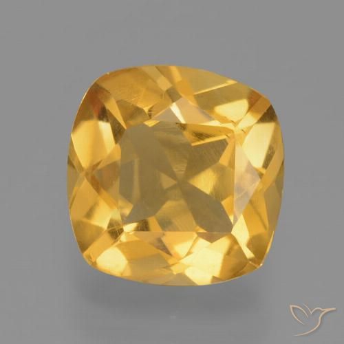 1.75ct Naturale Arancio Dorato Profondo Citrino, Cuscino, VS