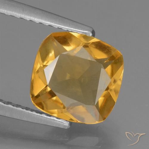 1.53ct Naturale Arancio Dorato Profondo Citrino, Cuscino, VS