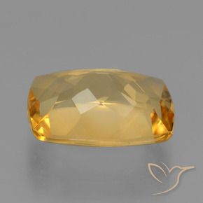Citrino Dorato medio-scuro naturale da 3.21 ct, Cuscino, VVS-VS