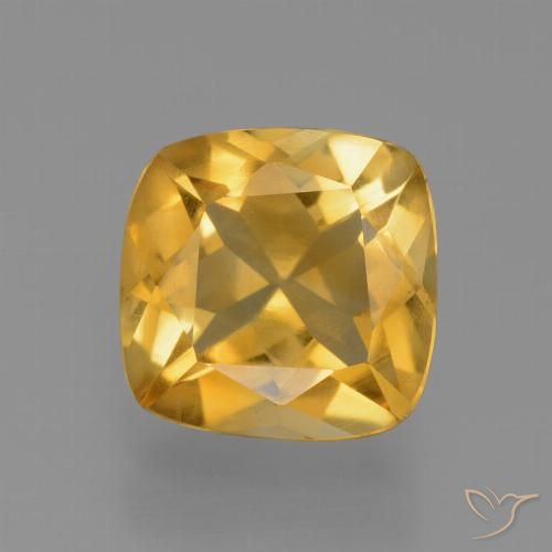 1.53ct Naturale Arancio Dorato Profondo Citrino, Cuscino, VS