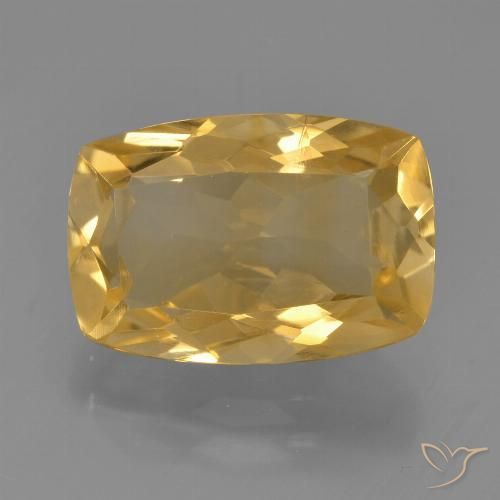 4.58ct Naturale Dorato medio-scuro Citrino, Cuscino, VS