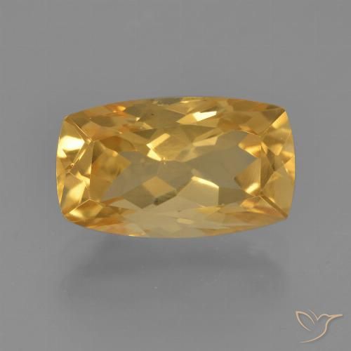 3.32ct Naturale Arancio Dorato Profondo Citrino, Cuscino, VVS-VS