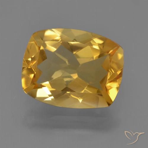 2.95ct Naturale Arancio Dorato Profondo Citrino, Cuscino, VVS-VS