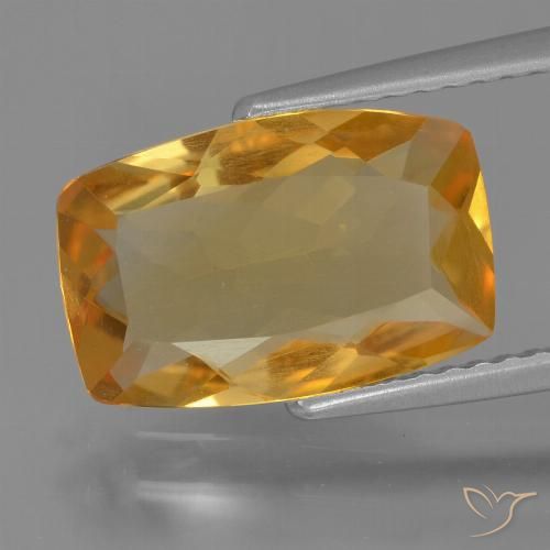 3.07ct Naturale Arancio Scuro-Oro Citrino, Cuscino, VVS-VS