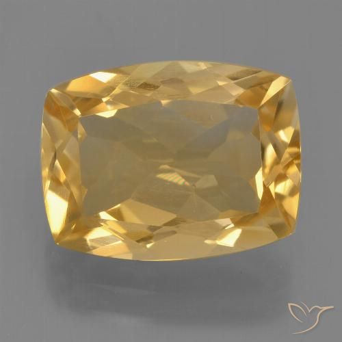 4.29ct Naturale Arancio Dorato Profondo Citrino, Cuscino, VVS-VS