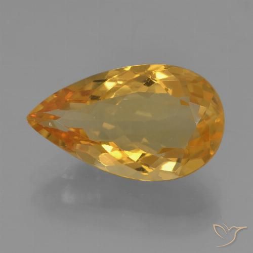 3.51ct Naturale Dorato medio-scuro Citrino, Forma a pera, VVS-VS