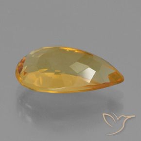 Citrino Dorato medio-scuro naturale da 3.51 ct, Forma a pera, VVS-VS