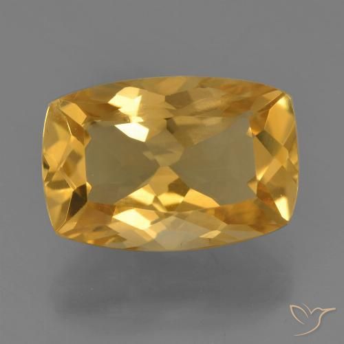3.66ct Naturale Dorato medio-scuro Citrino, Cuscino, VVS-VS