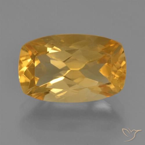 3.32ct Naturale Arancio Dorato Profondo Citrino, Cuscino, VVS-VS