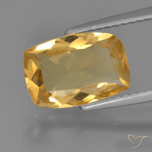 2.45ct Naturale Dorato medio-scuro Citrino, Cuscino, VS