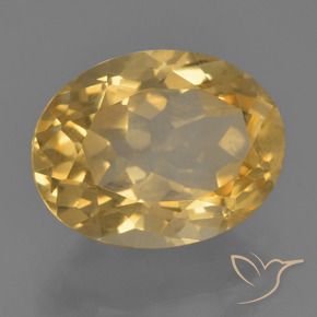 Citrino Dorato medio-chiaro naturale da 3.58 ct, Ovale, VVS-VS