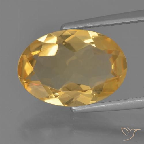 Citrino Dorato medio-scuro naturale da 2.90 ct, Ovale, VVS-VS