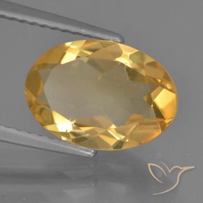 Citrino Dorato medio-scuro naturale da 2.90 ct, Ovale, VVS-VS