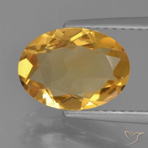 2.12ct Naturale Dorato medio-scuro Citrino, Ovale, VVS-VS