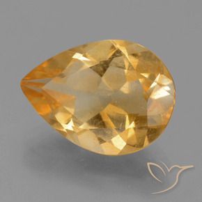 Citrino Arancio medio-chiaro-oroG naturale da 2.99 ct, Forma a pera, VS